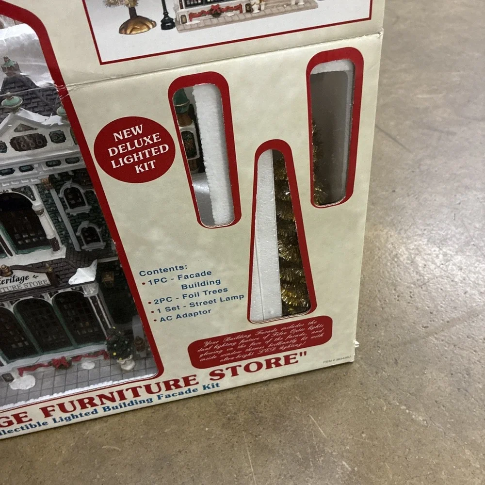 LEMAX Heritage Furniture Store Fiber Optic Lighted Christmas Building - Working!